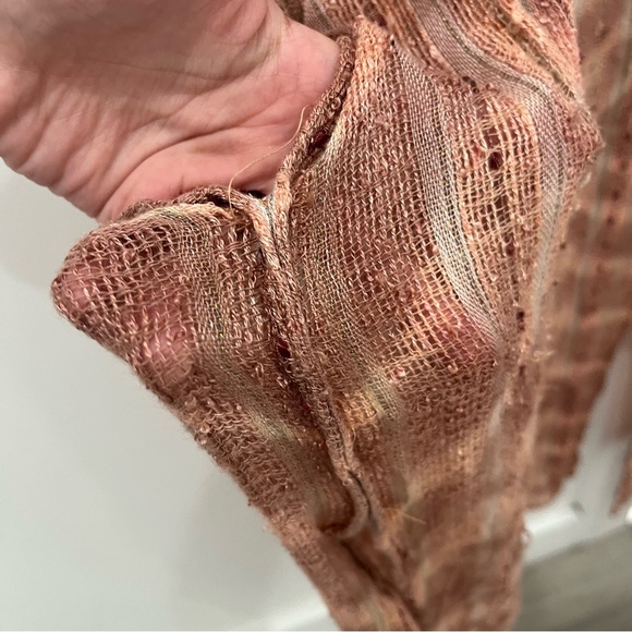 Free People Bronze Tie Dye Shimmer Crochet Kimono Maxi Kaftan Duster Coverup - Picture 10 of 16